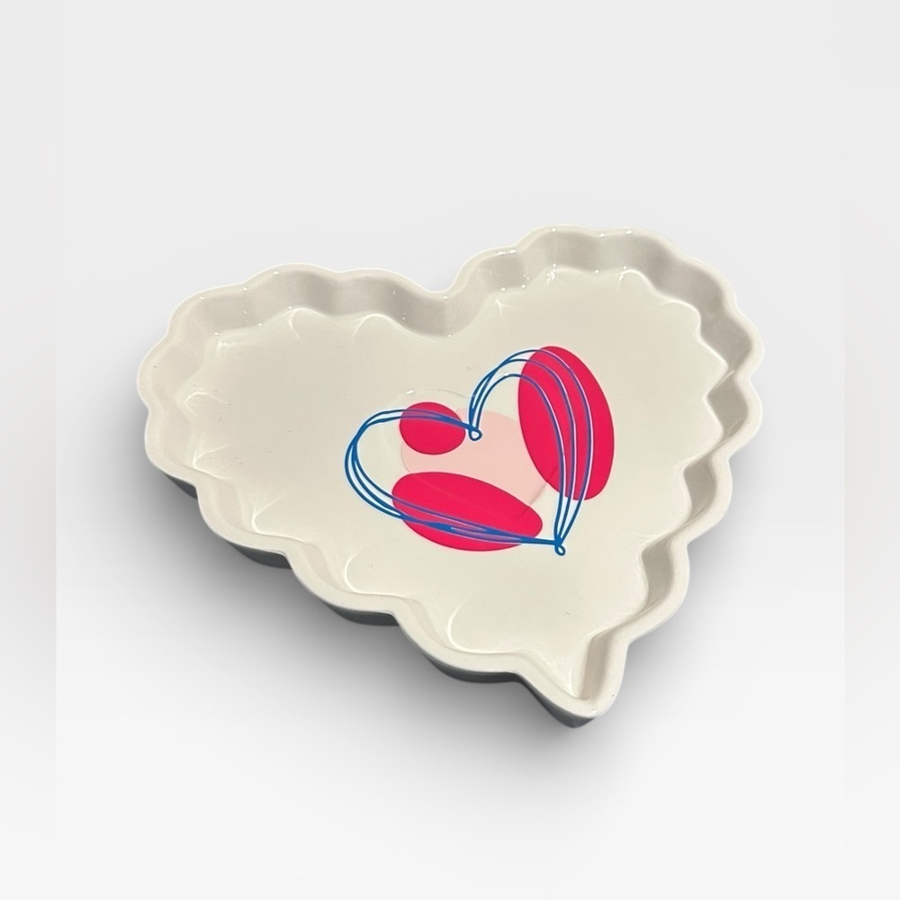 Ceramic Heart Serving Platter With Heart Design